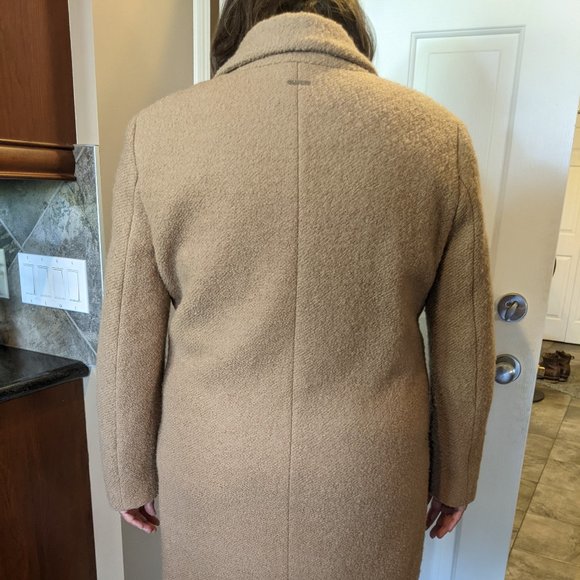 DKNY Beige Wool Boucle Coat - Size L - Picture 5 of 10